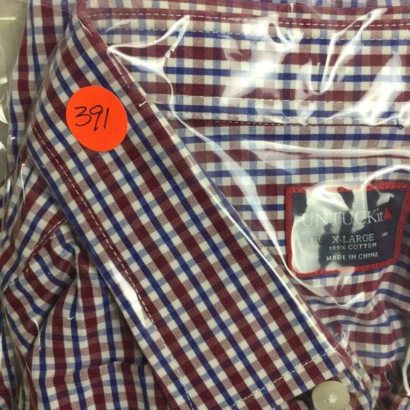 UNTUCKit Men Office Plaid Button Up Long Sleeve Shirt Cotton XL Extra Large - Picture 12 of 12